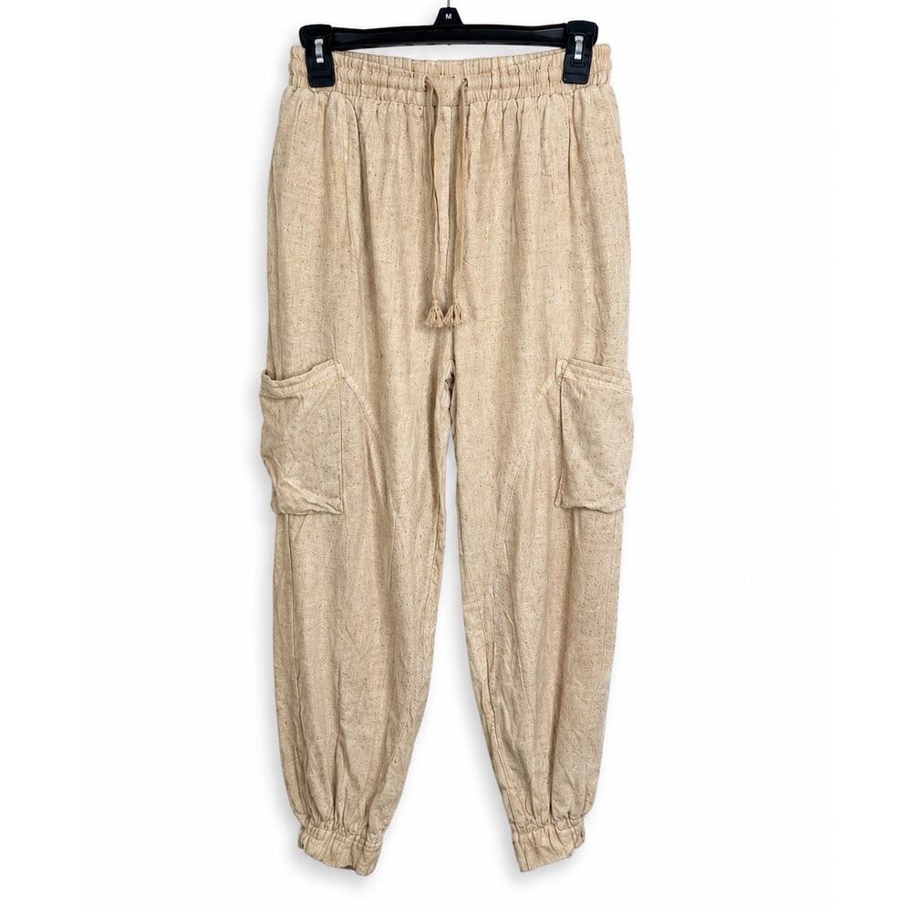 Urban Outfitters Beige Cargo Jogger Pants | Neutral Lounge Utility Pants Sz S